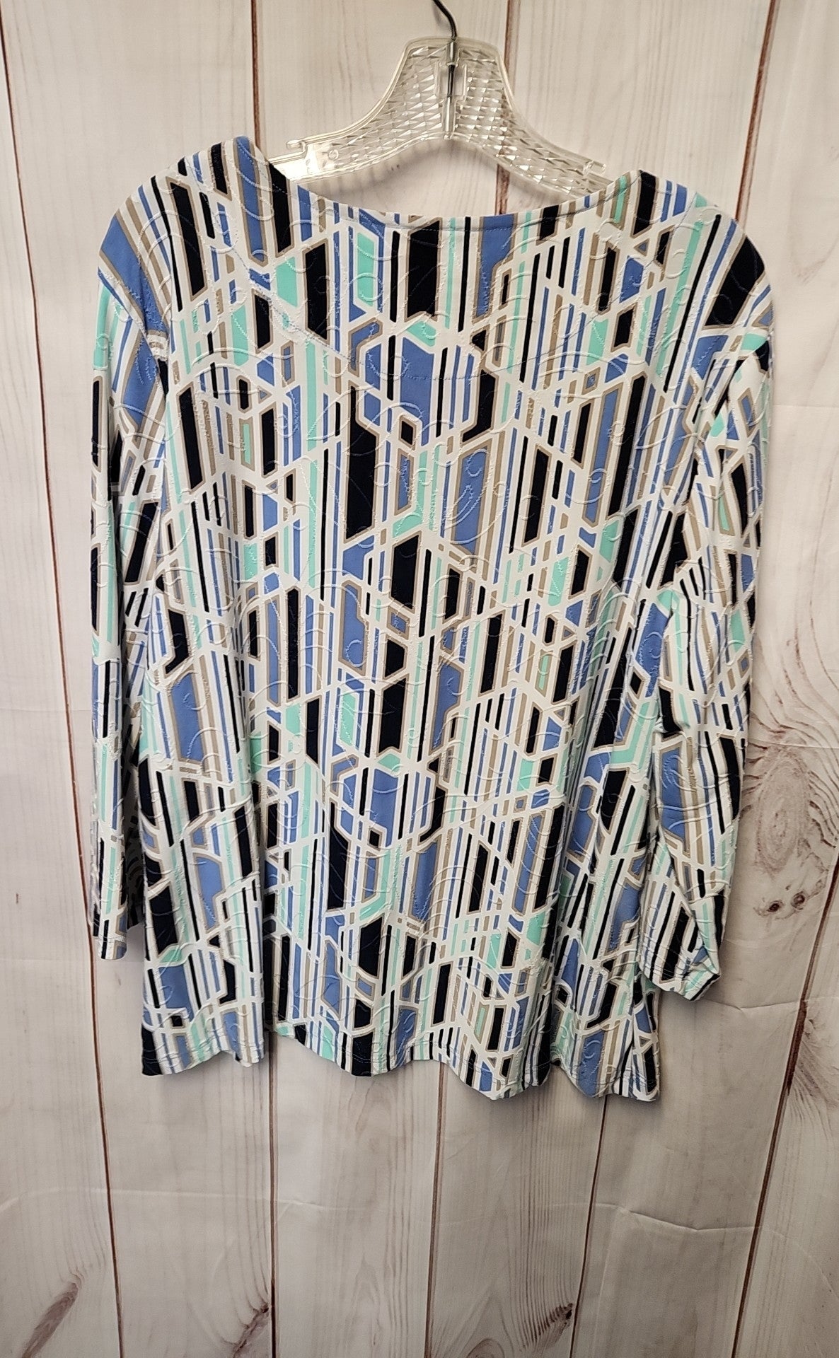 JM Collection Women's Size XL Blue 3/4 Sleeve Top