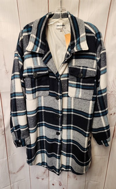 Vigoss Women's Size XL Blue & White Coat