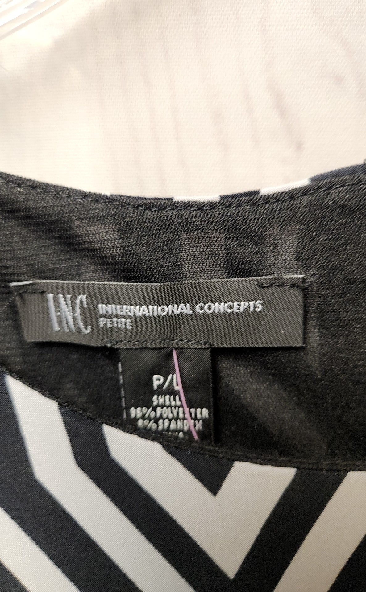 INC Women's Size L Black & White Dress