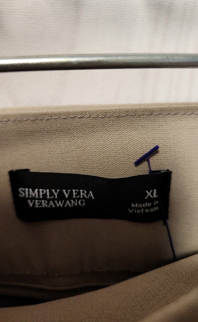 NWT Simply Vera Women's Size XL Beige Pants Mid Rise Skinny Ankle