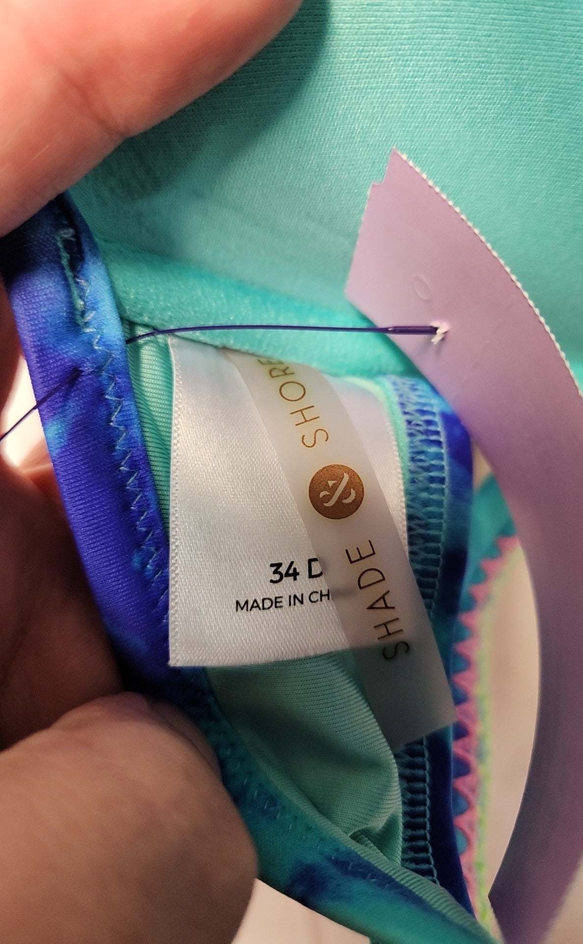 Shade Shore Women's Size 34D Blue Swim Top