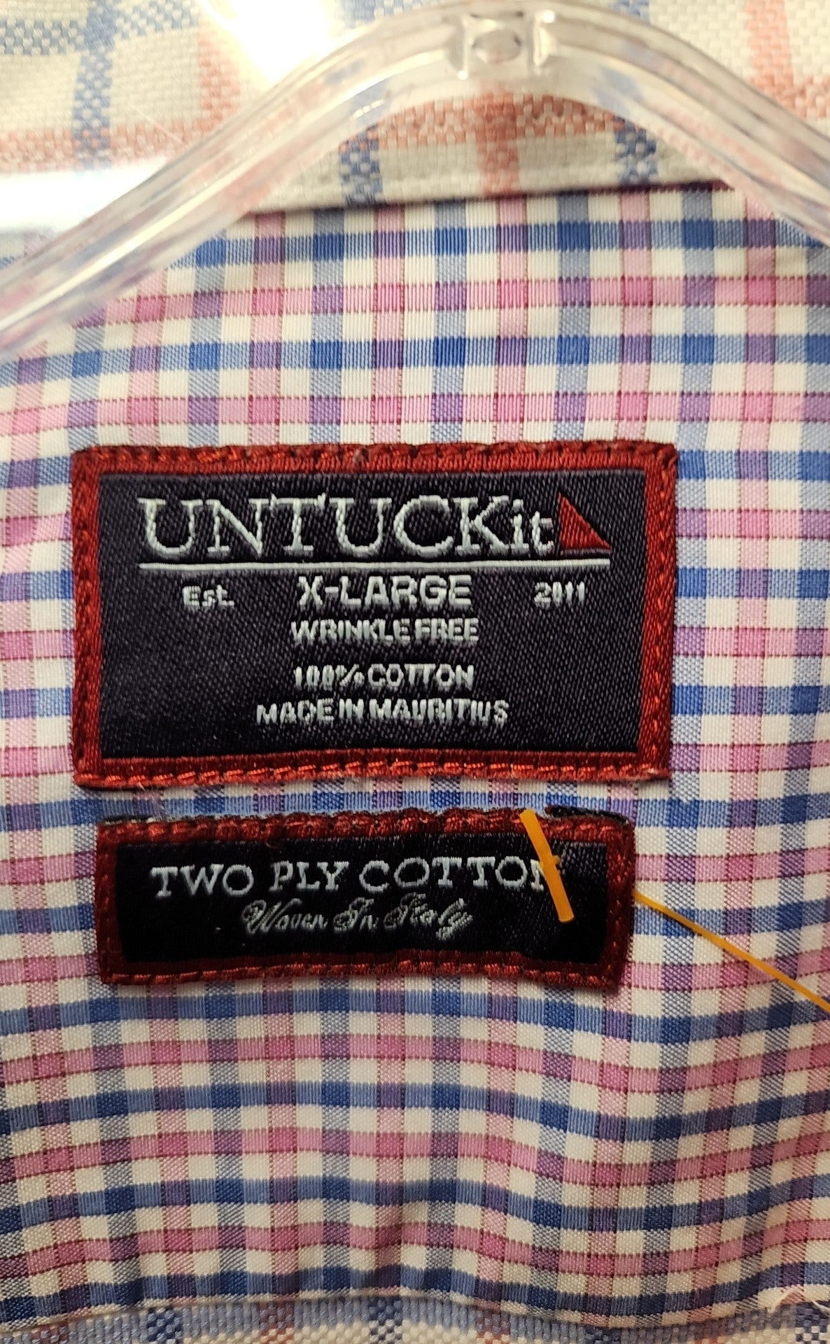 Untuckit Men's Size XL Pink Shirt