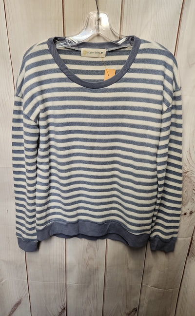 Ocean Drive Women's Size M White & Blue Sweater