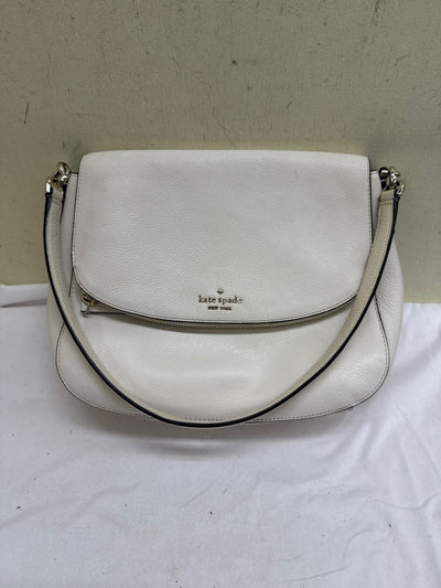 Kate Spade Jackson White Leather Medium Shoulder Purse Bag AS IS - Stains Inside