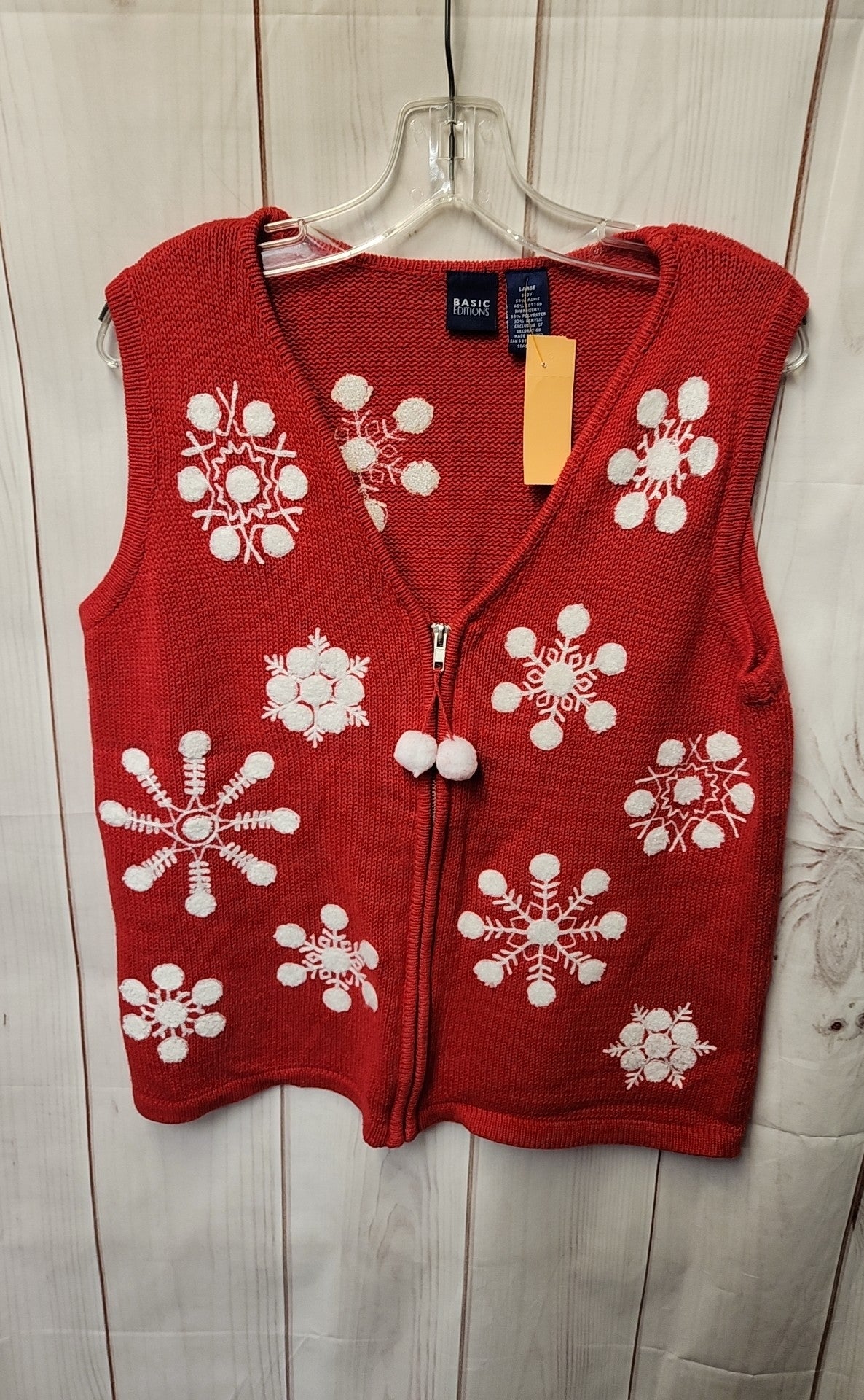 Basic Edition Women's Size L Red Vest