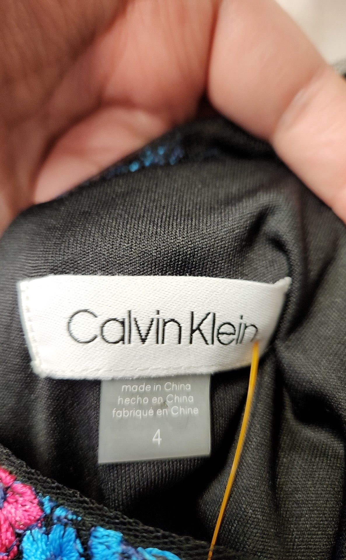 Calvin Klein Women's Size 4 Black Floral Dress