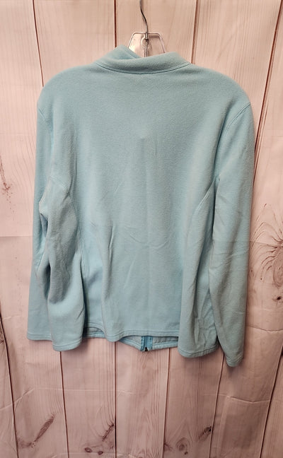 Eddie Bauer Women's Size XL Light Blue Full Zip Sweatshirt