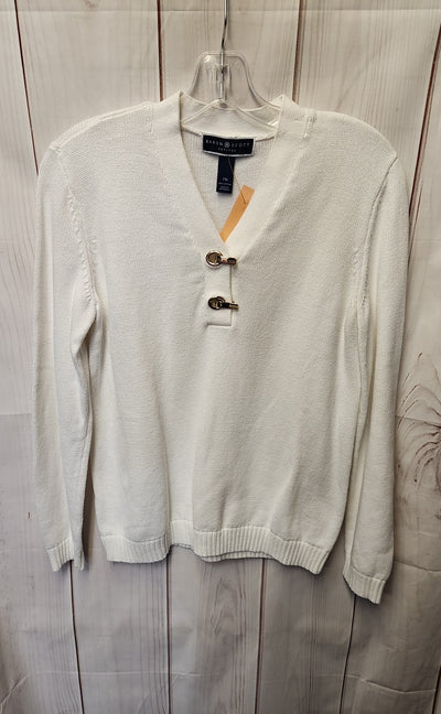 Karen Scott Women's Size M Petite White Sweater