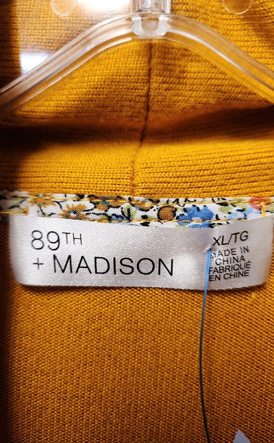 89th & Madison Women's Size XL Yellow Cardigan