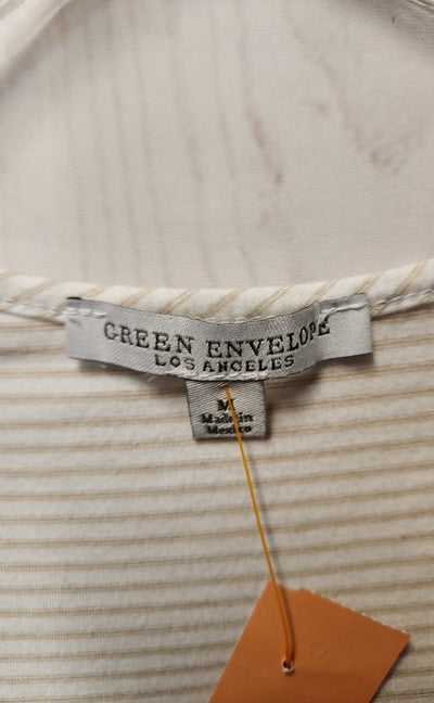 Green Envelope Women's Size M Beige Short Sleeve Top