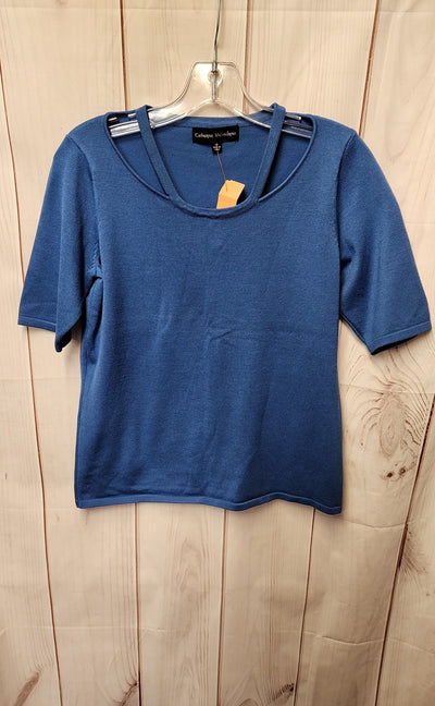 Catherine Malandrino Women's Size M Blue Short Sleeve Top