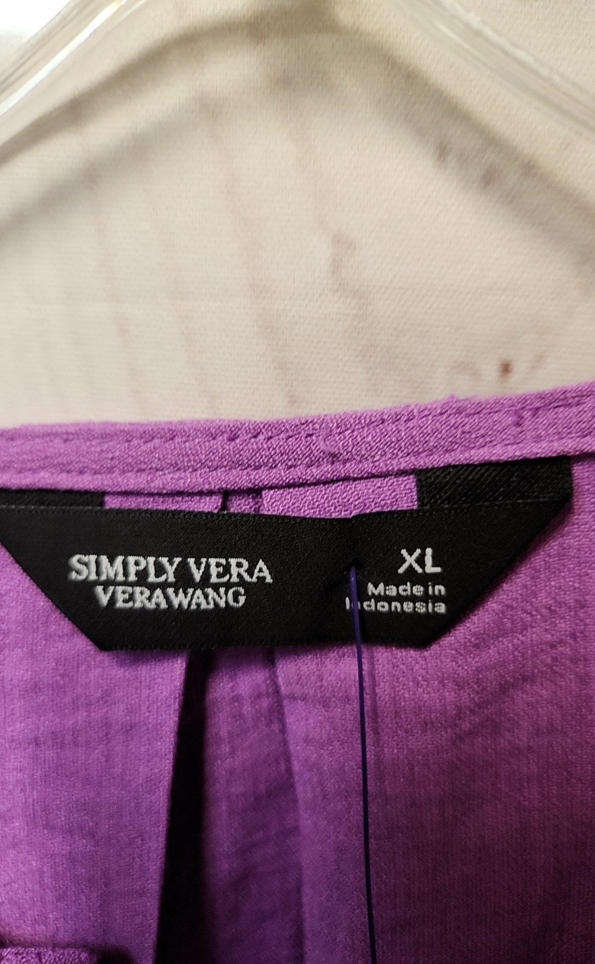 Simply Vera Women's Size XL Purple Long Sleeve Top