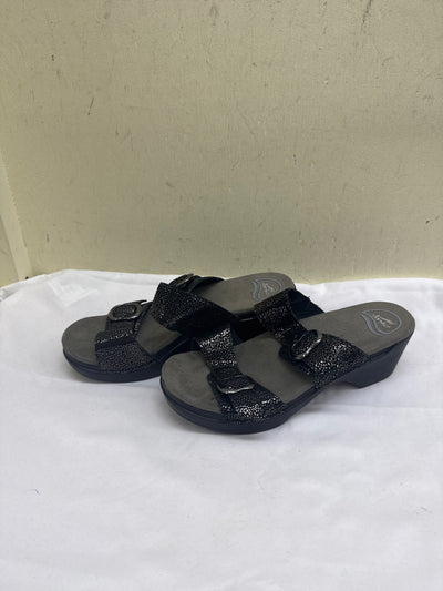 Dansko Women's Size 38 = 7-1/2 Black Sandals Shoes