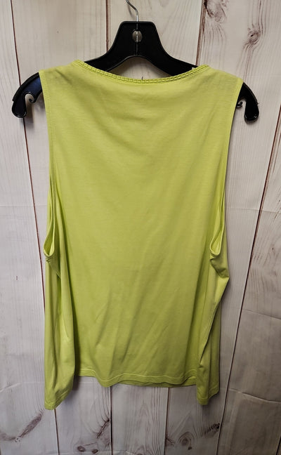 Chico's Women's Size 3 = US XL Lime Green Sleeveless Top