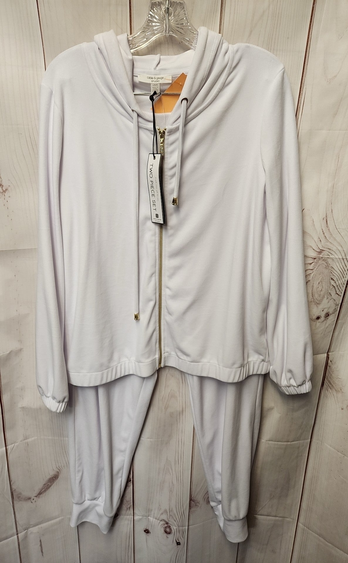Cable & Gauge Women's Size L White Pants Set