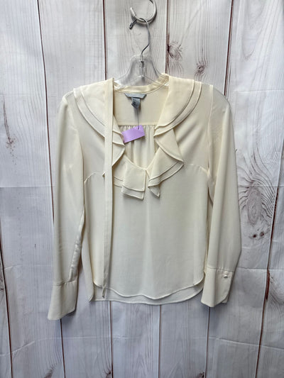 H&M Women's Size 2 Off-White Long Sleeve Top