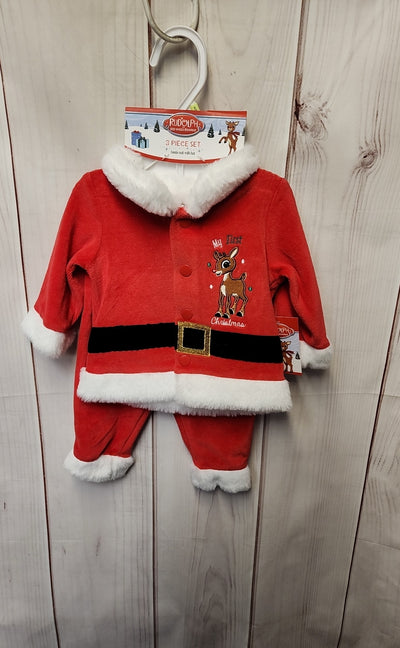 Rudolph Boy's Size 3 Months Red Outfit