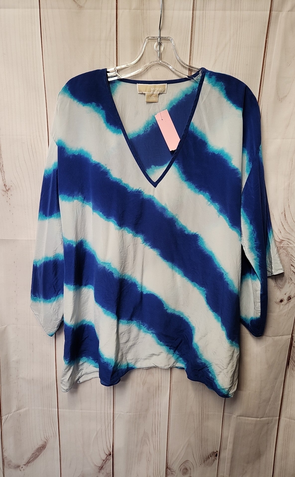 Michael Kors Women's Size L Blue 3/4 Sleeve Top