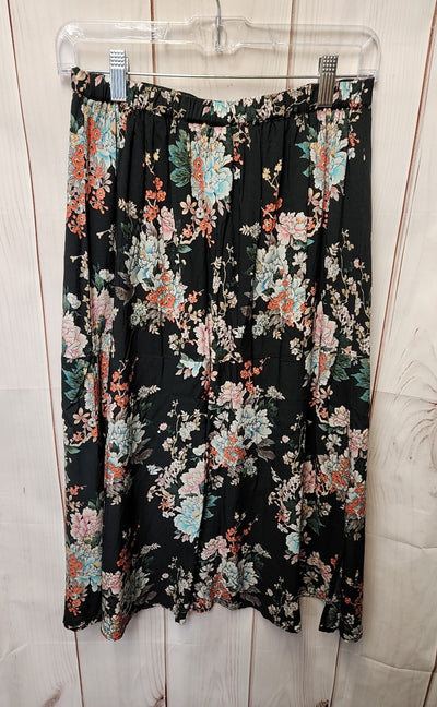 Tolani Women's Size S Petite Black Floral Skirt