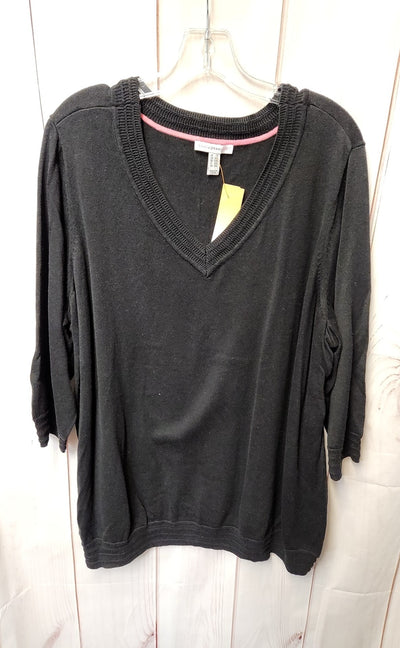 Isaac Mizrahi Live Women's Size 2X Black Sweater