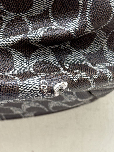 Coach L1432 Brown Leather Sig. Logo Tote Bag AS IS - wear on corners