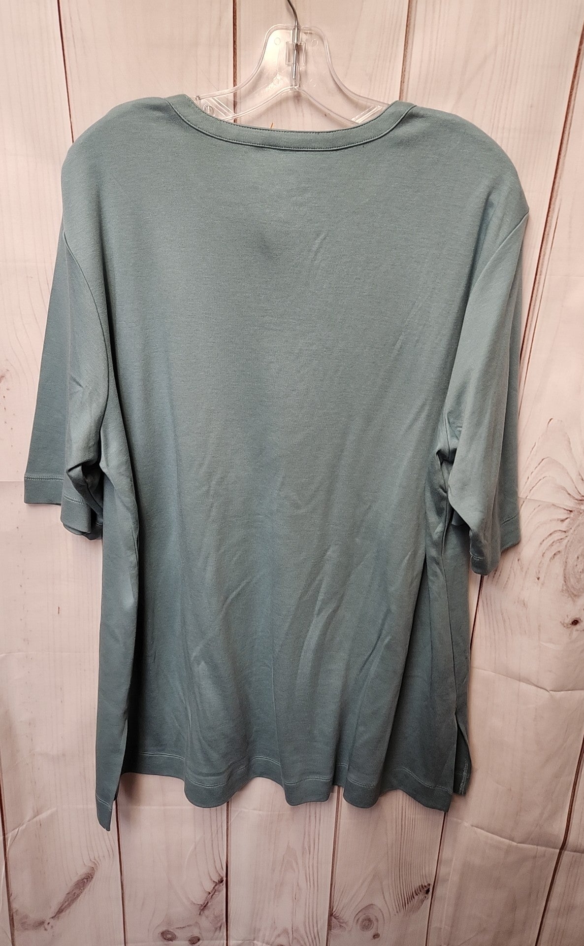 D & Co Women's Size L Green 3/4 Sleeve Top