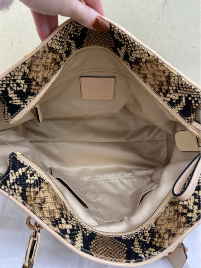 Coach 31501 Tan Snakeskin Canvas Tote Bag