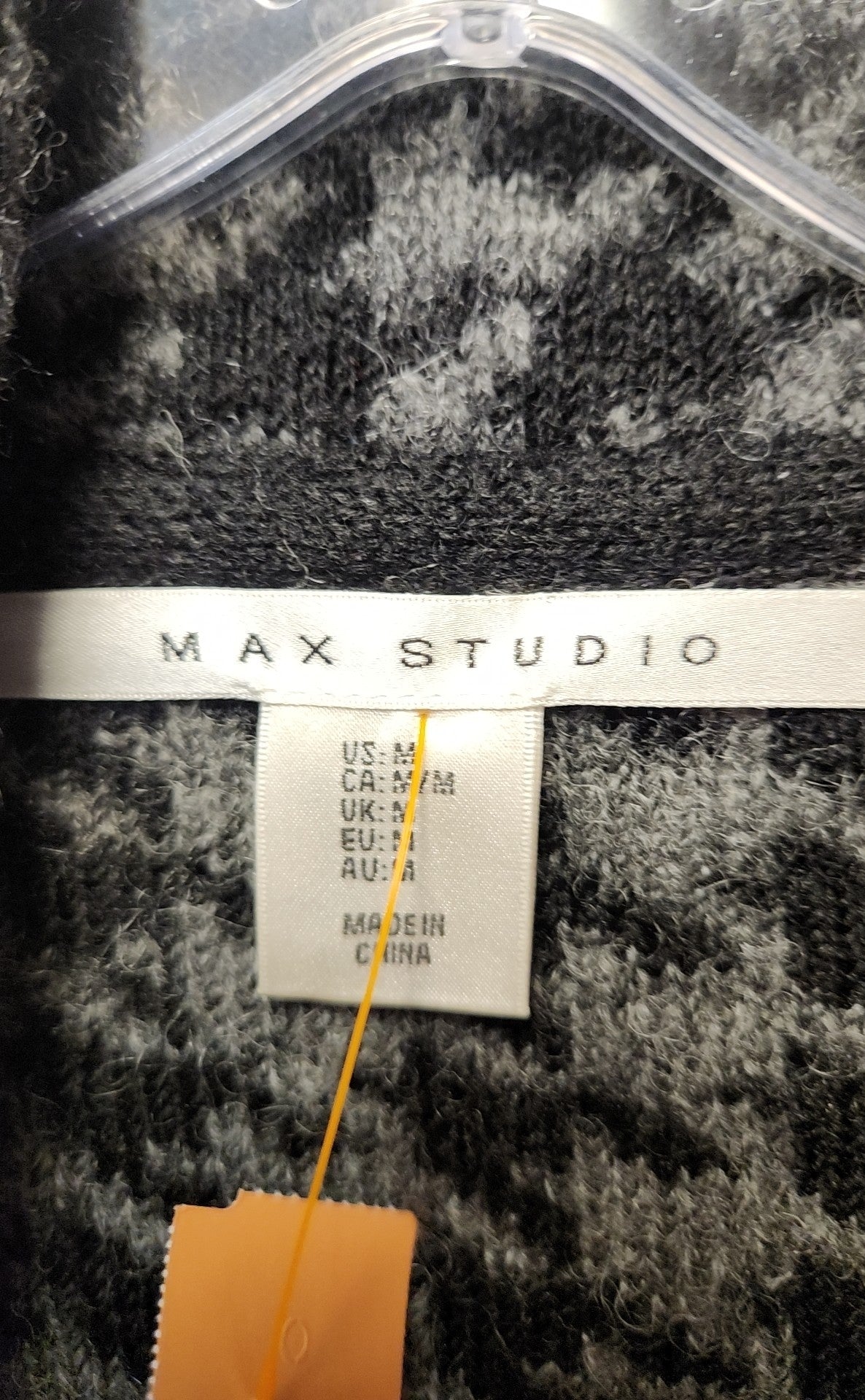 Max Studio Women's Size M Black & Gray Cardigan