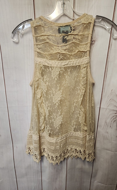 Cynthia Rowley Women's Size S Beige Lace Sleeveless Top