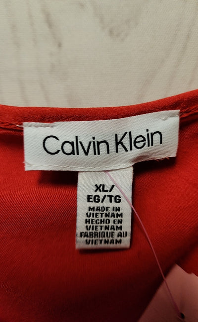 Calvin Klein Women's Size XL Red Short Sleeve Top