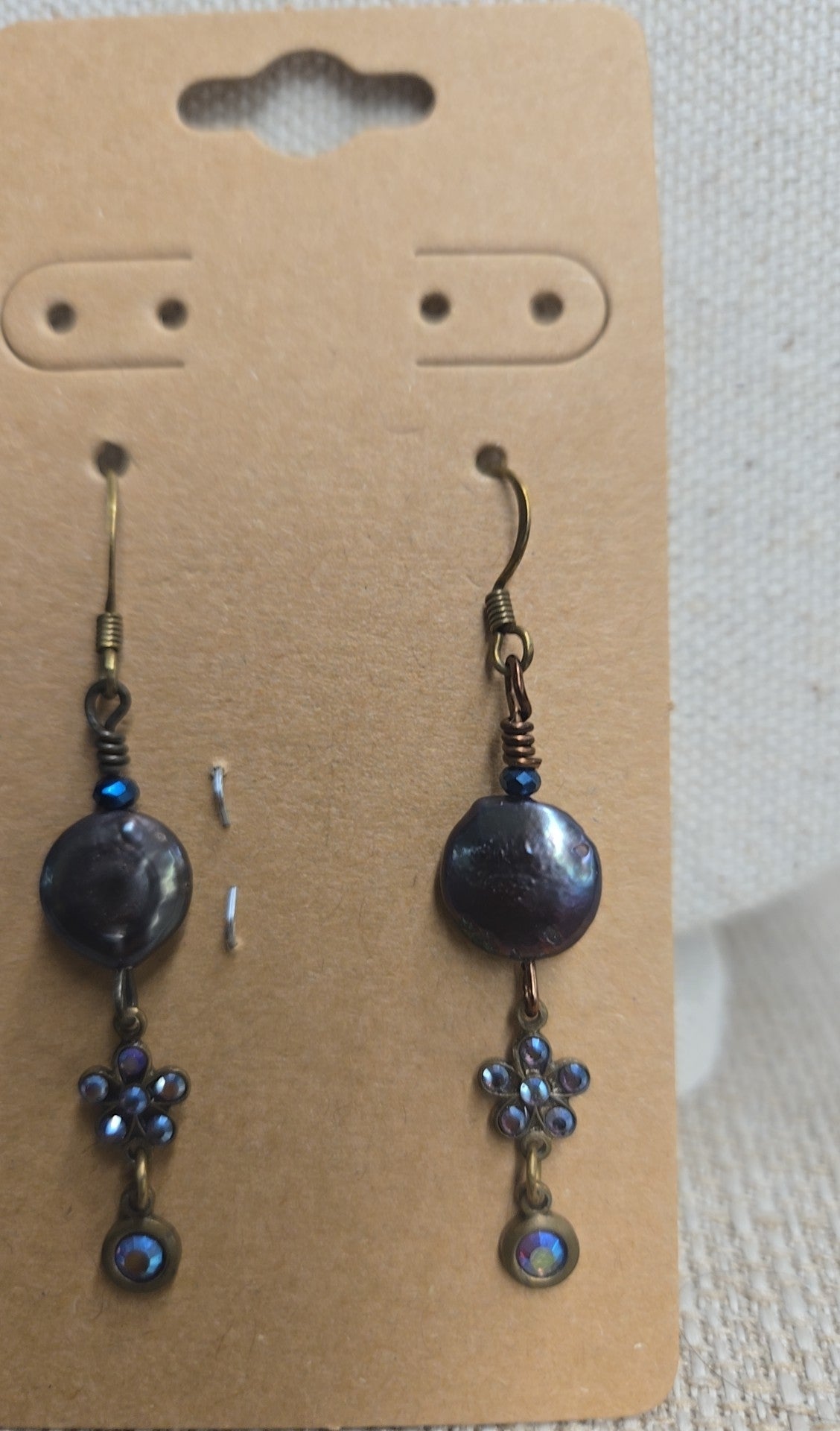 Black Pearl Drop Earrings