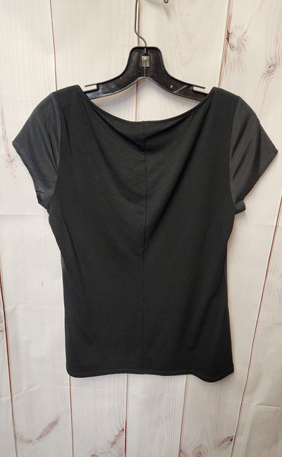 White House Black Market Women's Size S Black Short Sleeve Top