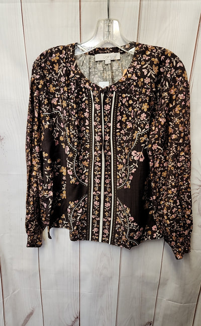 NWT Loft Women's Size S Brown Long Sleeve Top