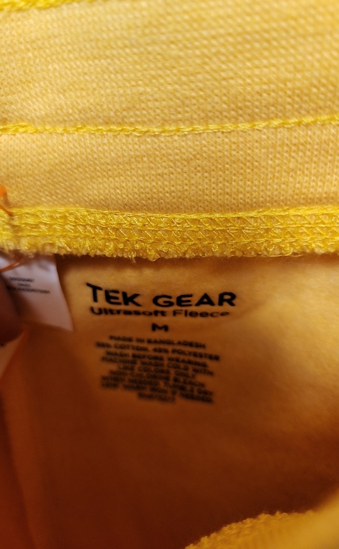 NWT Tek Gear Men's Size M Yellow Sweatpants Jogger