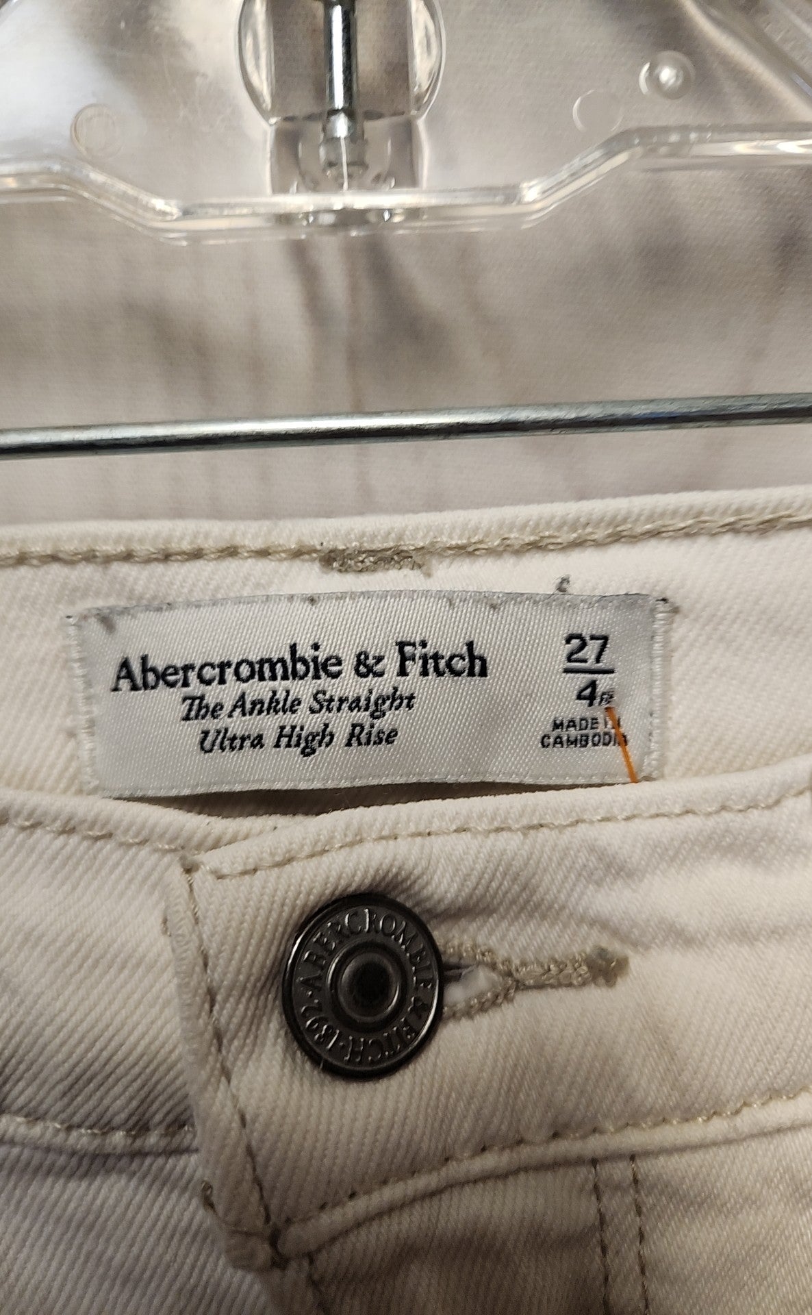 Abercrombie & Fitch Women's Size 27 (3-4) White Jeans THe Ankle Straight