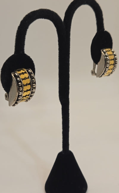 Silver & Gold Clip-on Earrings