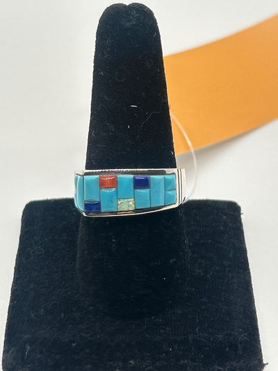 Ring Size 12 Blue Turquoise .925 Sterling Silver Ring