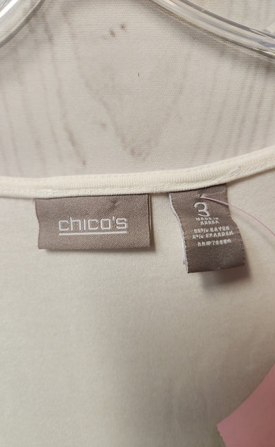Chico's Women's Size 3 = US XL White Sleeveless Top