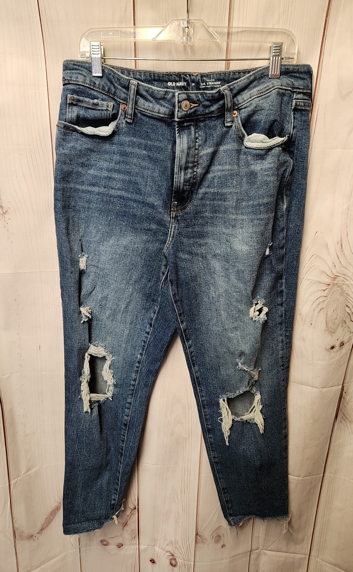 Old Navy Women's Size 32 (13-14) Blue Jeans High Rise O.G. Straight