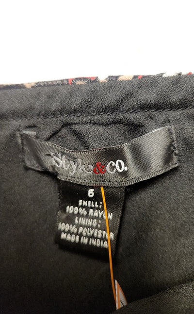Style & Co Women's Size 6 Black & Red Skirt