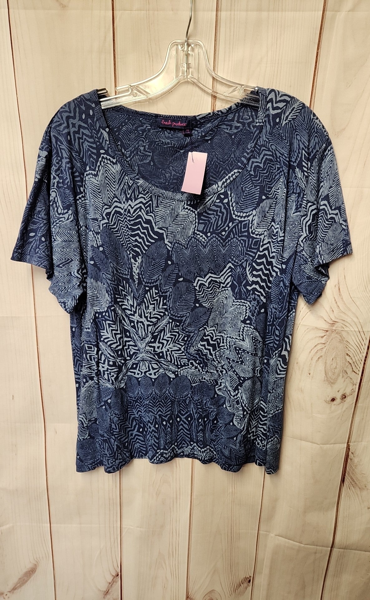 Fresh Produce Women's Size XXL Blue Short Sleeve Top