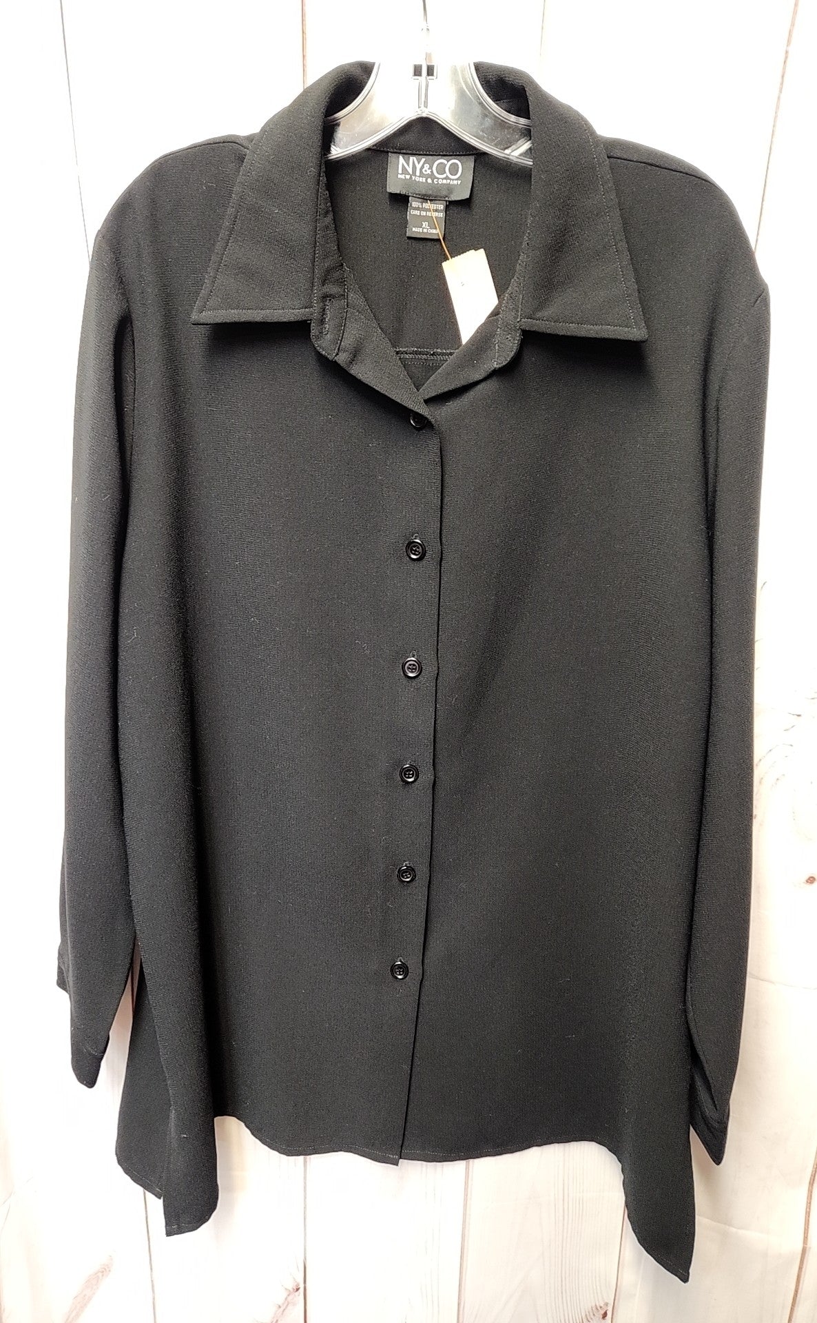 NY & Co Women's Size XL Black Long Sleeve Top
