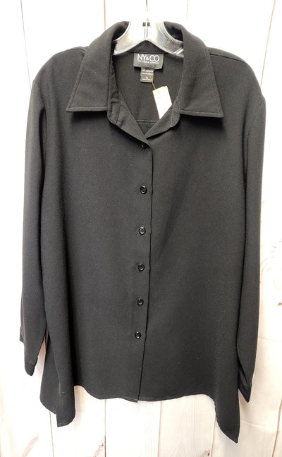NY & Co Women's Size XL Black Long Sleeve Top