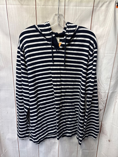 J Crew Men's Size XL Navy Hooded Long Sleeve Top
