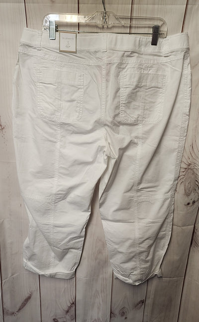 NWT Chico's Women's Size 16 White Pants Ripstop Crop