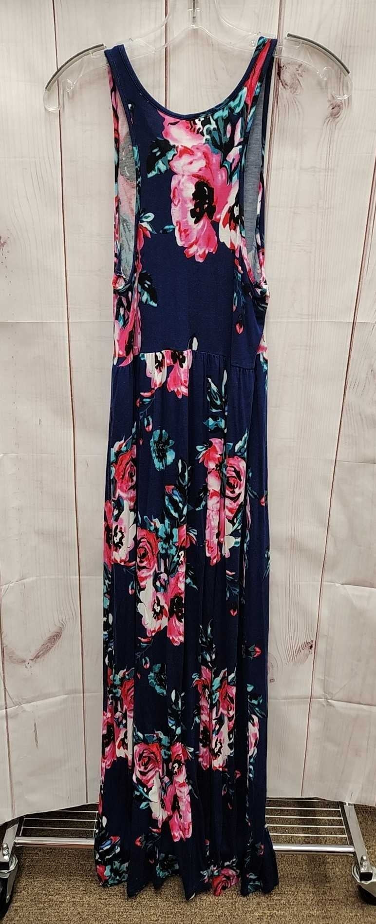 Grecerelle Women's Size M Navy Floral Dress