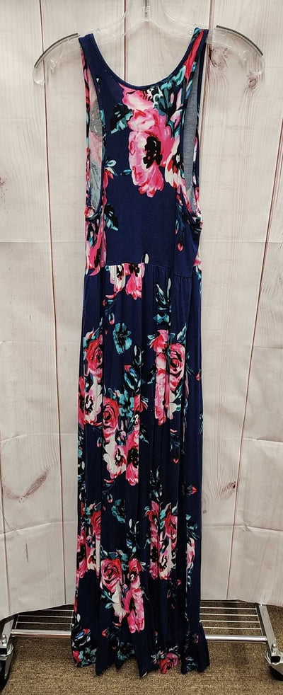 Grecerelle Women's Size M Navy Floral Dress