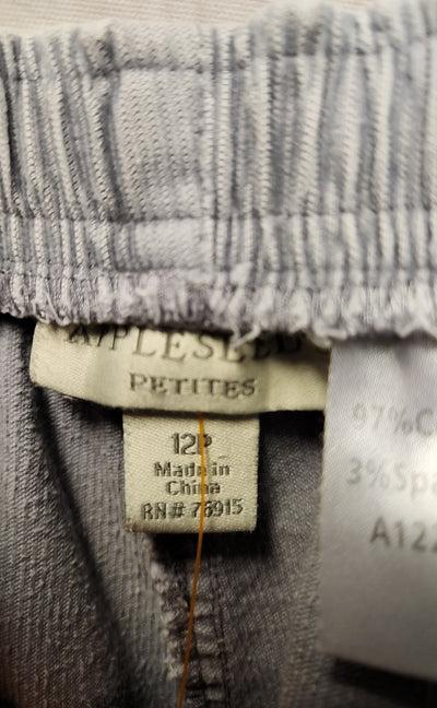 Appleseed's Women's Size 12 Petite Gray Corduroy Pants
