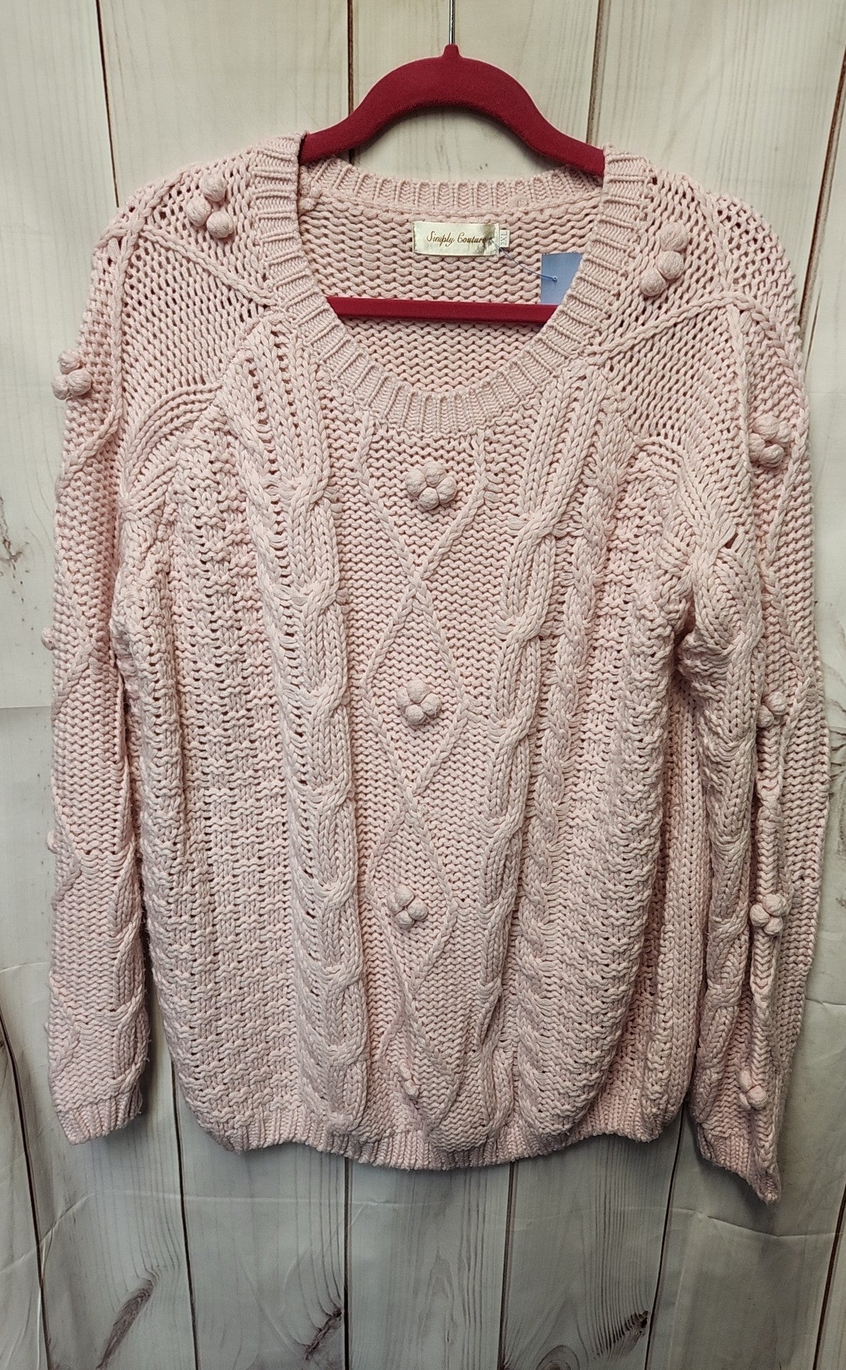 Simply Couture Women's Size 2X Pink Sweater