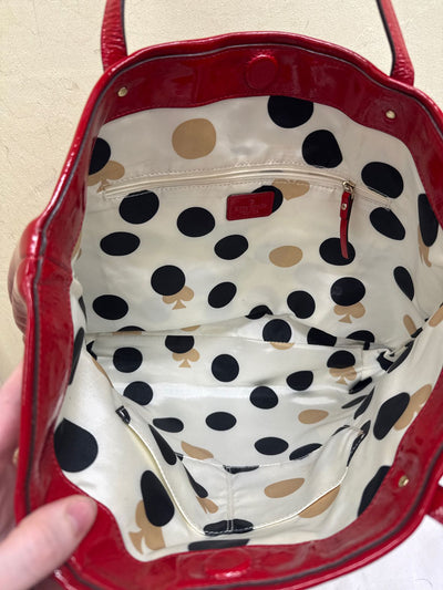Kate Spade Red Leather Tote Bag AS IS - marks